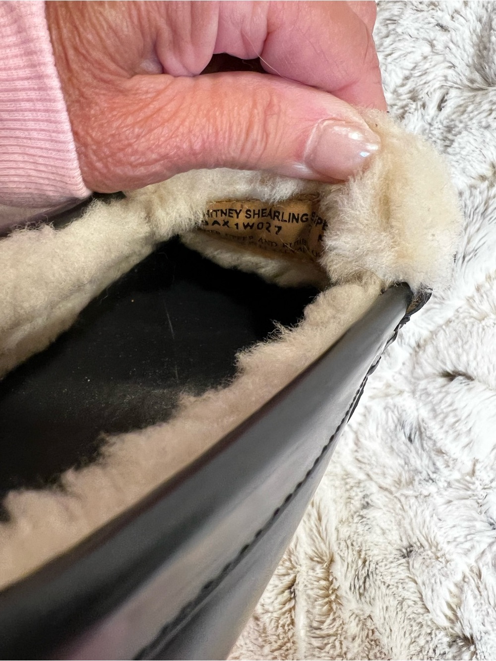 G.H. Bass Weejuns Whitney Black Leather Faux-Shearling Penny Loafers Sz-7 - Picture 10 of 10